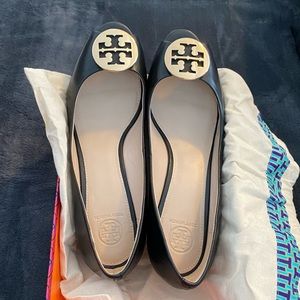 Tory Burch Kara Wedge, peep toe. New. Never worn.